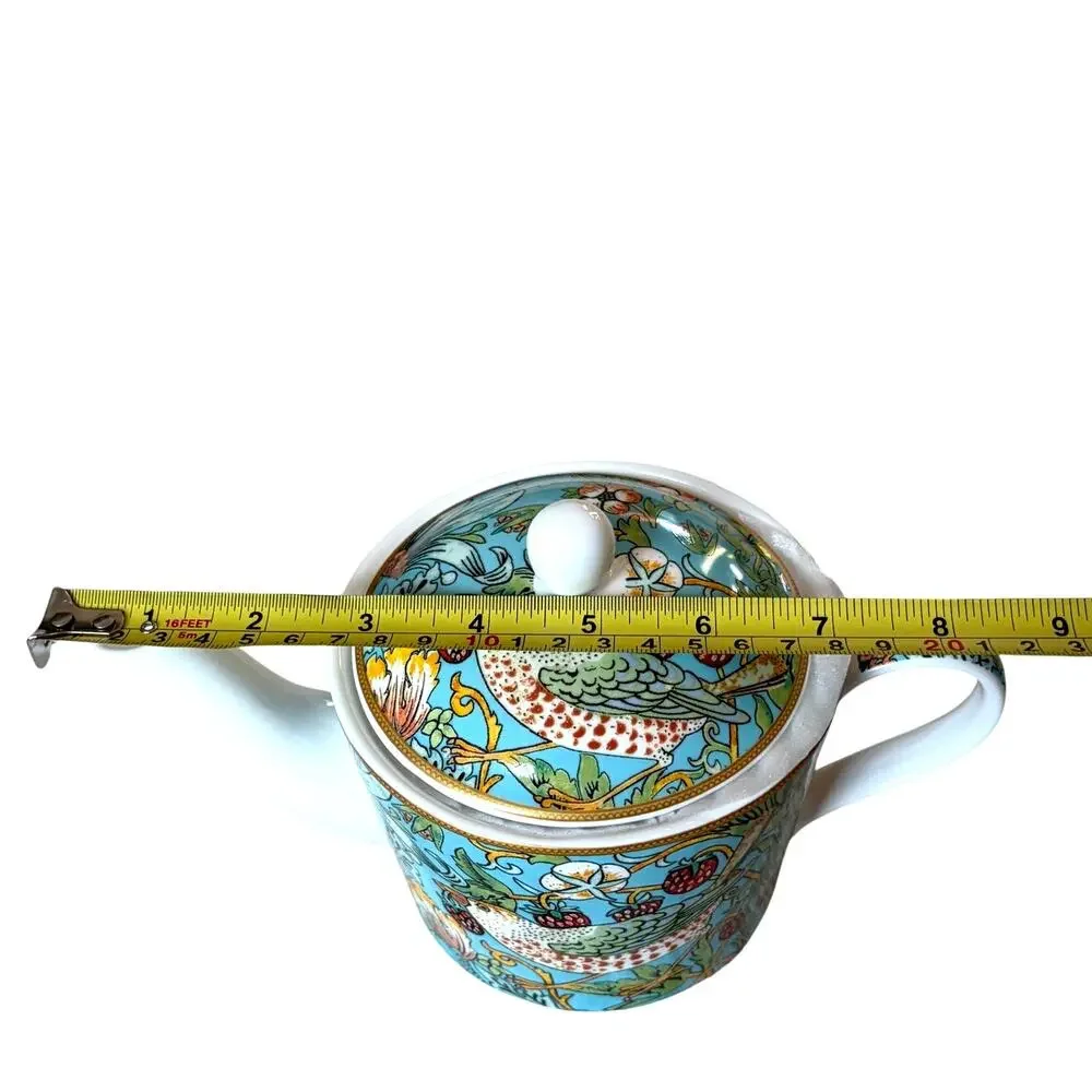 William Morris Strawberry Thief Fine Porcelain Teapot NEW